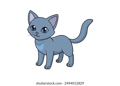 Nice Cat Vector Illustration Cartoon, Clipart, and Line Art Design for Print.