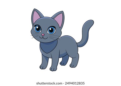 Nice Cat Vector Illustration Cartoon, Clipart, and Line Art Design for Print.