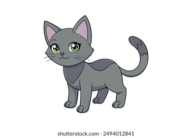 Nice Cat Vector Illustration Cartoon, Clipart, and Line Art Design for Print.