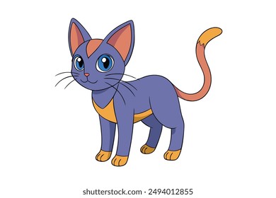 Nice Cat Vector Illustration Cartoon, Clipart, and Line Art Design for Print.