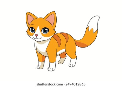 Nice Cat Vector Illustration Cartoon, Clipart, and Line Art Design for Print.