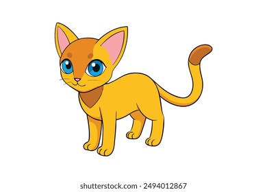 Nice Cat Vector Illustration Cartoon, Clipart, and Line Art Design for Print.