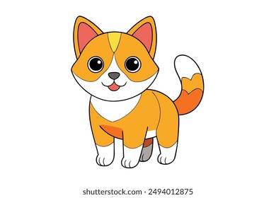 Nice Cat Vector Illustration Cartoon, Clipart, and Line Art Design for Print.