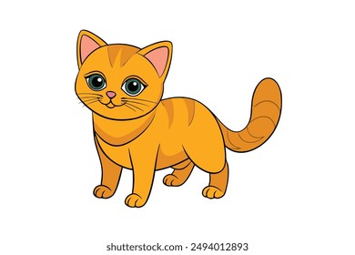 Nice Cat Vector Illustration Cartoon, Clipart, and Line Art Design for Print.