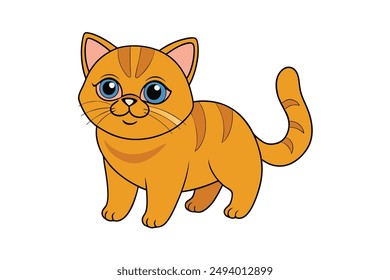 Dibujos animados, Clipart y diseño de arte de línea de Ilustración vectorial de gato bonito para impresión.