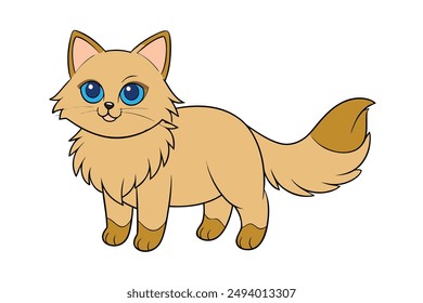 Nice Cat Vector Illustration Cartoon, Clipart, and Line Art Design for Print.