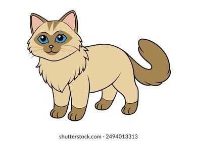Nice Cat Vector Illustration Cartoon, Clipart, and Line Art Design for Print.