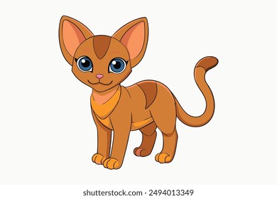 Nice Cat Vector Illustration Cartoon, Clipart, and Line Art Design for Print.