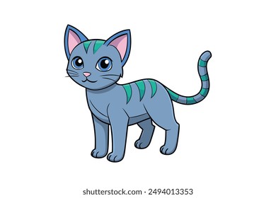 Dibujos animados, Clipart y diseño de arte de línea de Ilustración vectorial de gato bonito para impresión.