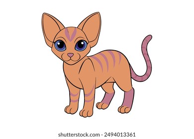 Nice Cat Vector Illustration Cartoon, Clipart, and Line Art Design for Print.