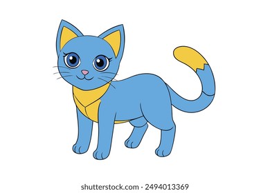 Nice Cat Vector Illustration Cartoon, Clipart, and Line Art Design for Print.