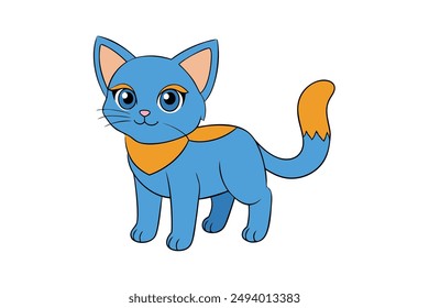 Nice Cat Vector Illustration Cartoon, Clipart, and Line Art Design for Print.