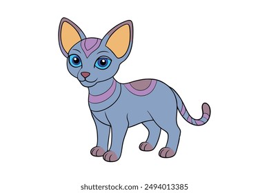 Nice Cat Vector Illustration Cartoon, Clipart, and Line Art Design for Print.