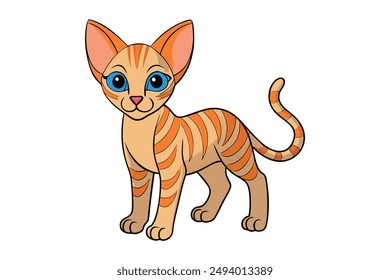 Nice Cat Vector Illustration Cartoon, Clipart, and Line Art Design for Print.