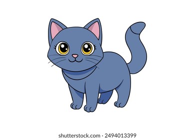 Nice Cat Vector Illustration Cartoon, Clipart, and Line Art Design for Print.