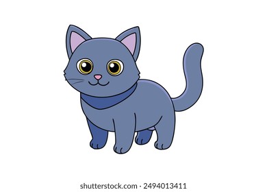 Nice Cat Vector Illustration Cartoon, Clipart, and Line Art Design for Print.