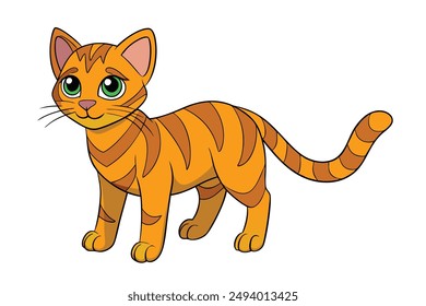 Nice Cat Vector Illustration Cartoon, Clipart, and Line Art Design for Print.