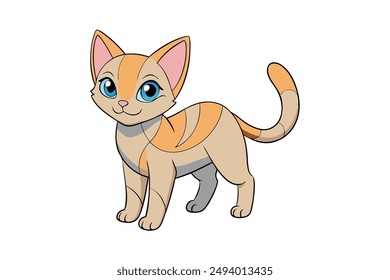 Nice Cat Vektorillustration Cartoon, Clipart und Line Art Design für den Druck.