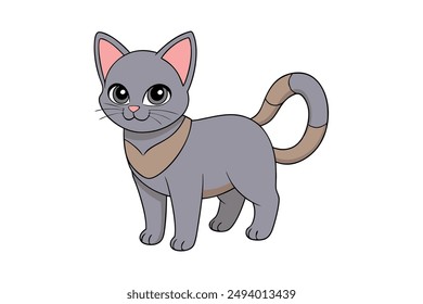 Nice Cat Vector Illustration Cartoon, Clipart, and Line Art Design for Print.