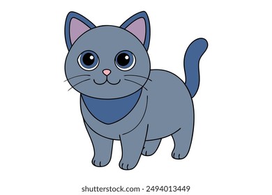 Nice Cat Vector Illustration Cartoon, Clipart, and Line Art Design for Print.