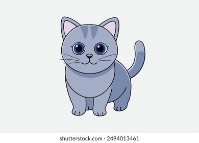 Nice Cat Vector Illustration Cartoon, Clipart, and Line Art Design for Print.