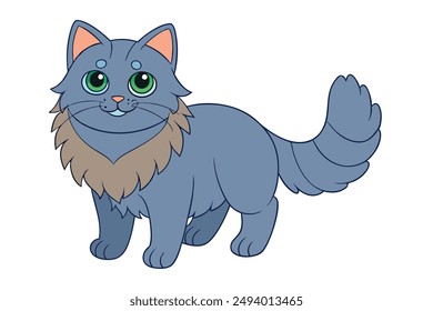 Nice Cat Vector Illustration Cartoon, Clipart, and Line Art Design for Print.