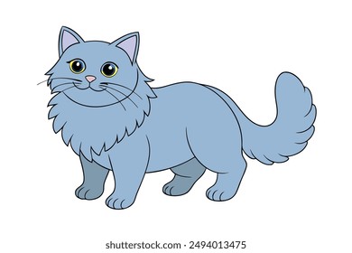 Nice Cat Vector Illustration Cartoon, Clipart, and Line Art Design for Print.