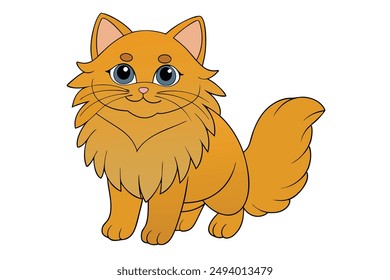 Nice Cat Vector Illustration Cartoon, Clipart, and Line Art Design for Print.