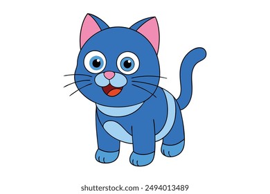 Nice Cat Vector Illustration Cartoon, Clipart, and Line Art Design for Print.