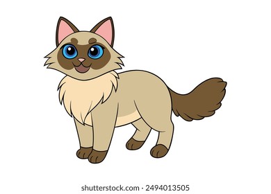 Dibujos animados, Clipart y diseño de arte de línea de Ilustración vectorial de gato bonito para impresión.