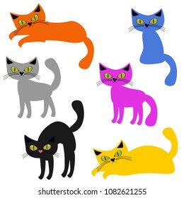 nice cats on white background 