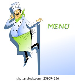Nice Chef serving the dish