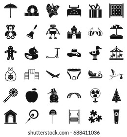 Nice childhood icons set. Simple style of 36 nice childhood vector icons for web isolated on white background
