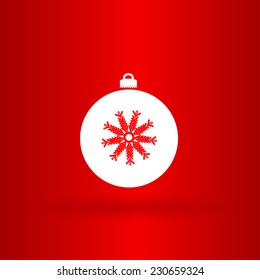 Nice christmas white ball with snowflake