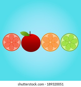 nice citrus  and apple background