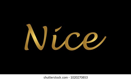 Nice City Gold Logo Type Writing