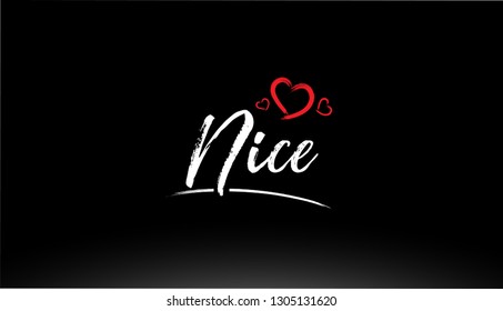 nice city hand written text with red heart suitable for logo or typography design