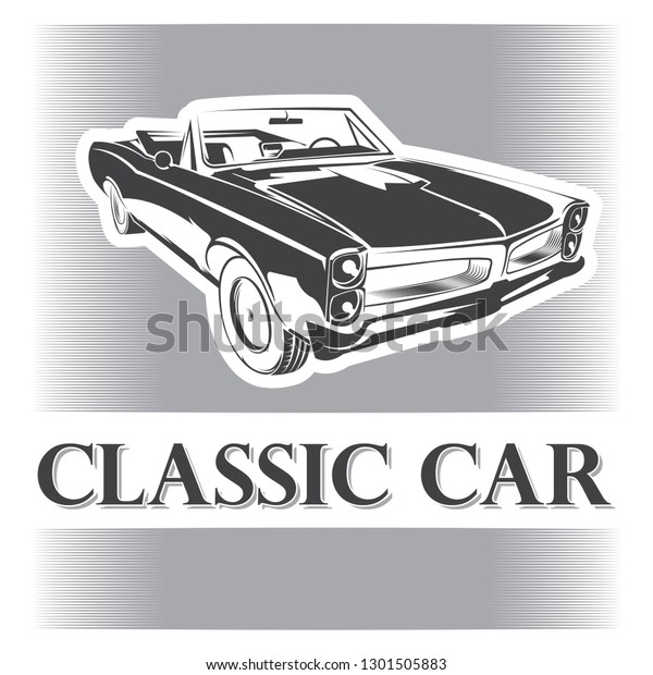 Nice Classic\
Car Vector With Retro Style\
Design