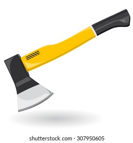 Nice Classical Yellow Golden Axe - Construction Tools - Vector