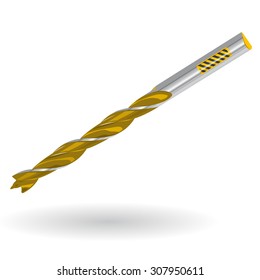 Nice Classical Yellow Golden Drill - Construction Tools - Vector