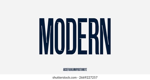 Nice classy Condensed Font. Semi Bold Regular Uppercase Typography urban style alphabet fonts for fashion, sport, technology, digital, movie, logo design, vector illustration
