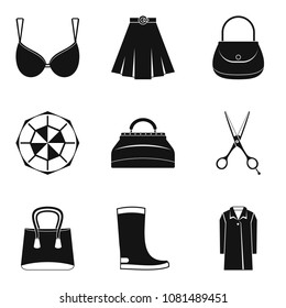 Nice clothes icons set. Simple set of 9 nice clothes vector icons for web isolated on white background