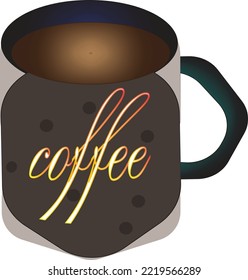 Nice coffee cups,coffee tshirt design logo,Vector illustration for T-Shirt.