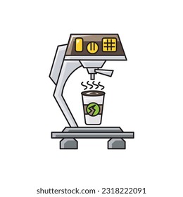 nice coffee maker illustration, symbol and icon Template vector. solid color style,