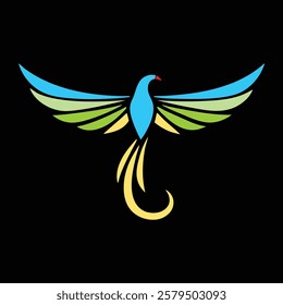 A  Nice Color Bird Vector Art Illustration