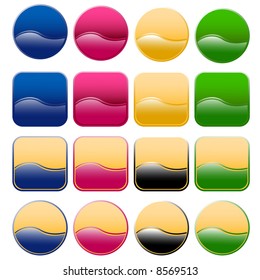 nice colored glue-like button set very simple to set new colours