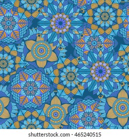 Nice colorful  Mandala. Vector Seamless Pattern.
