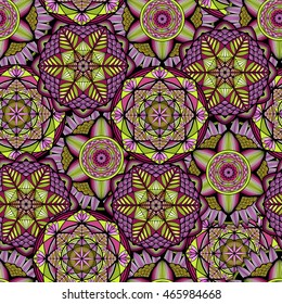 Nice colorful  Mandala. Vector Seamless Pattern.
