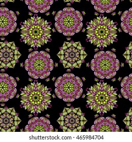 Nice colorful  Mandala. Vector Seamless Pattern.
