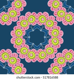 Nice colorful  Mandala. Vector Seamless Pattern.